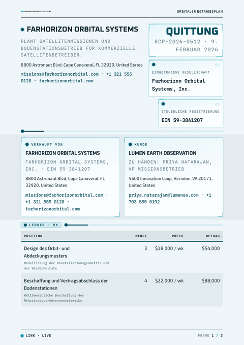 A finished receipt rendered in a futuristisch look