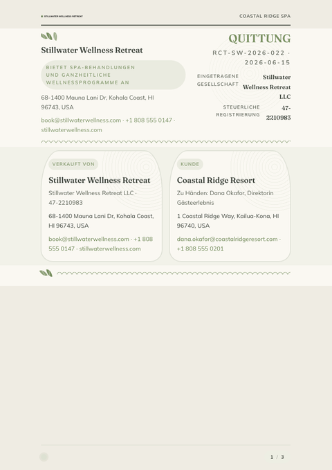A finished receipt rendered in a lifestyle look