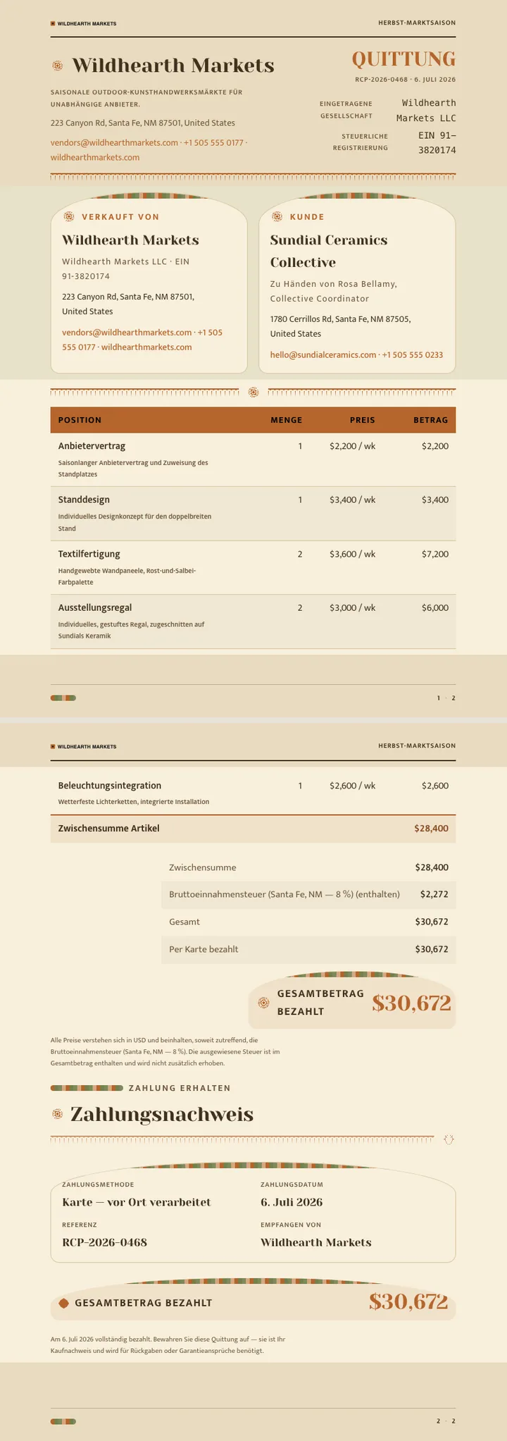 Boho / Bohème — vollständiges Beispiel, erstellt von Waxe