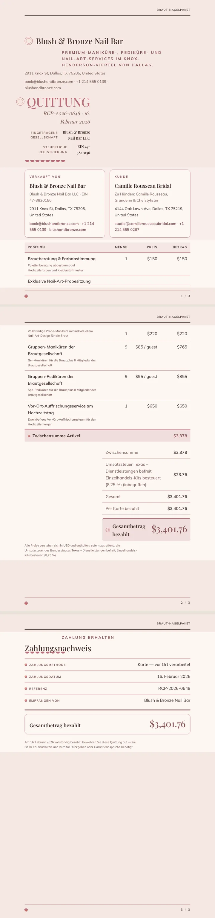 Roségold — vollständiges Beispiel, erstellt von Waxe