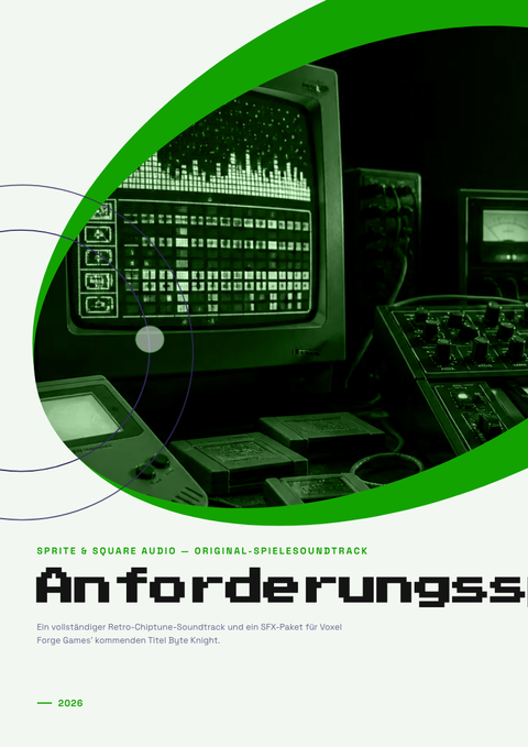A finished requirements document rendered in a game & pop look