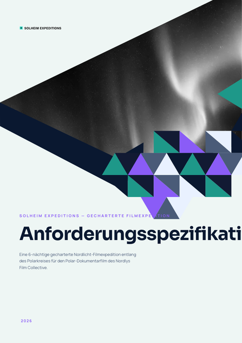 A finished requirements document rendered in a verlauf look