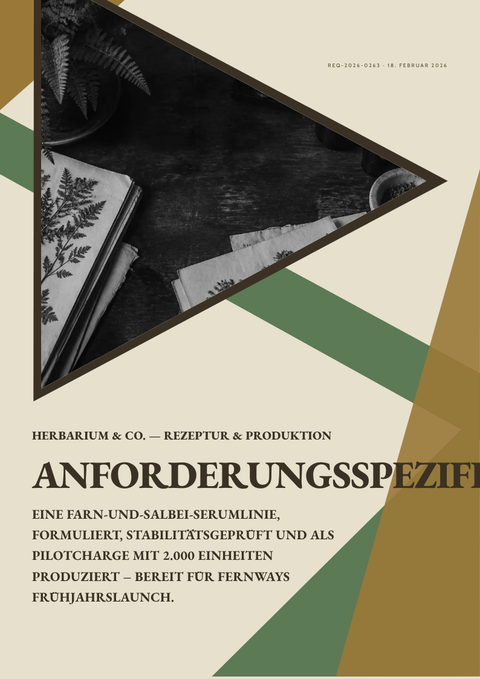 A finished requirements document rendered in a natur look