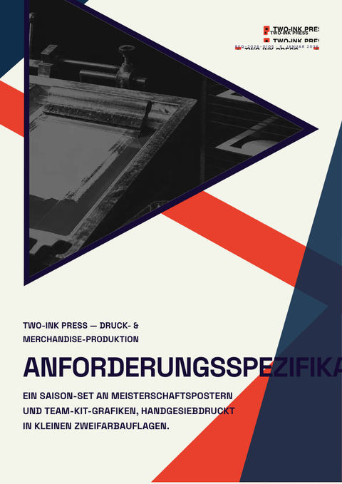 A finished requirements document rendered in a farbe look