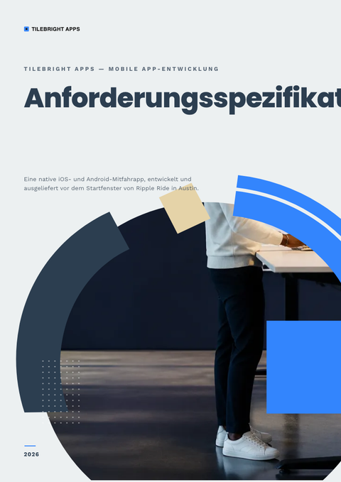 A finished requirements document rendered in a flach & minimal look