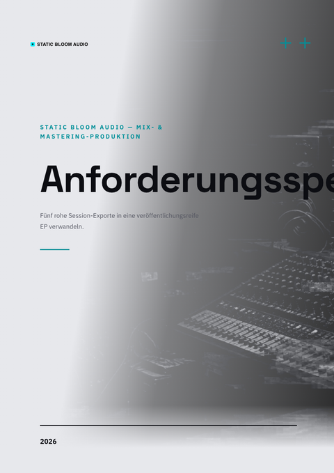 A finished requirements document rendered in a brutalistisch look
