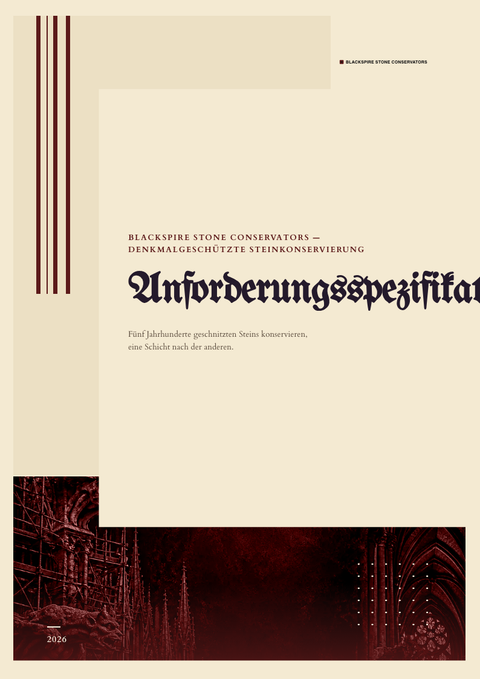 A finished requirements document rendered in a dunkel look
