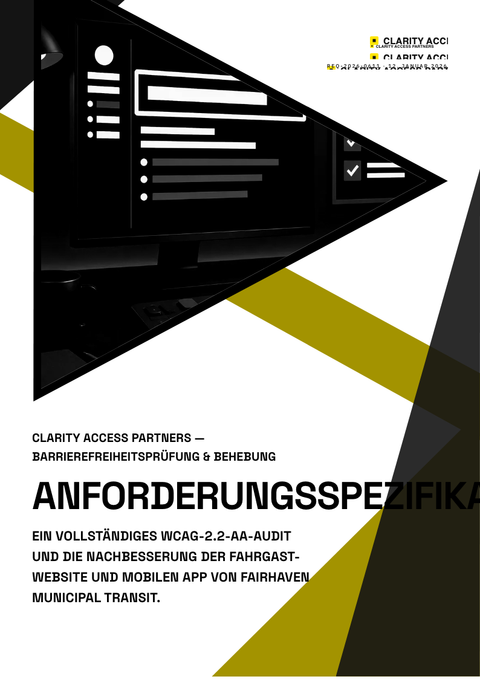 A finished requirements document rendered in a farbe look