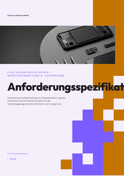 A finished requirements document rendered in a flach & minimal look