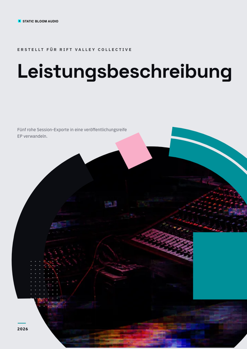 A finished scope of work rendered in a brutalistisch look