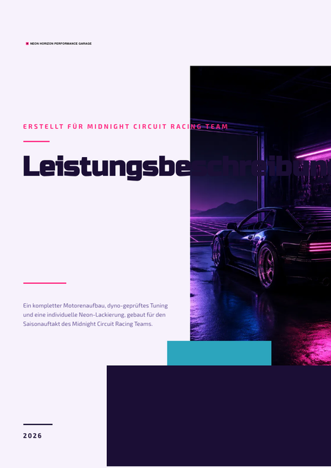 A finished scope of work rendered in a retro look