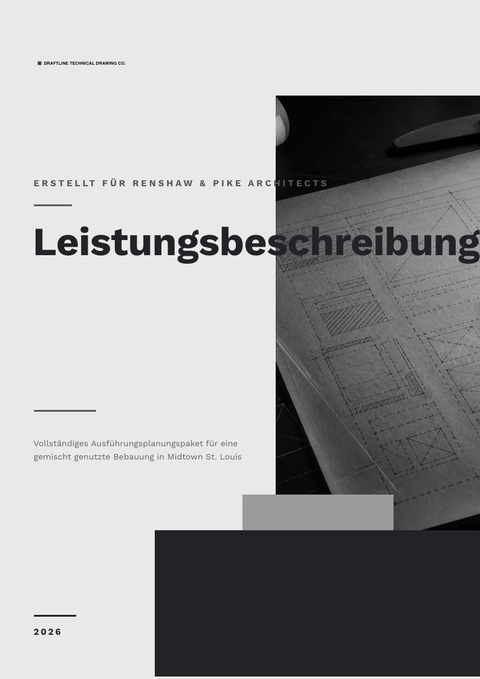 A finished scope of work rendered in a technisch look