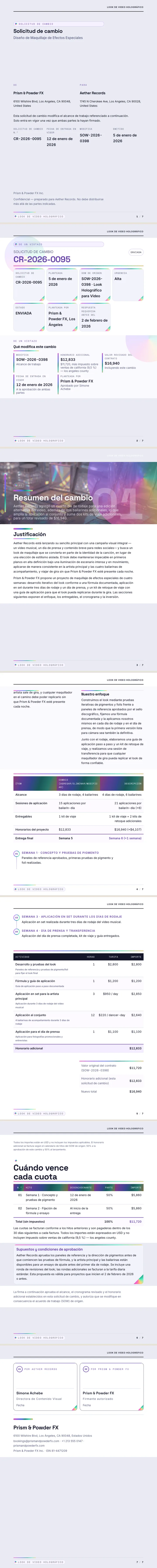 Holográfico — ejemplo completo generado por Waxe