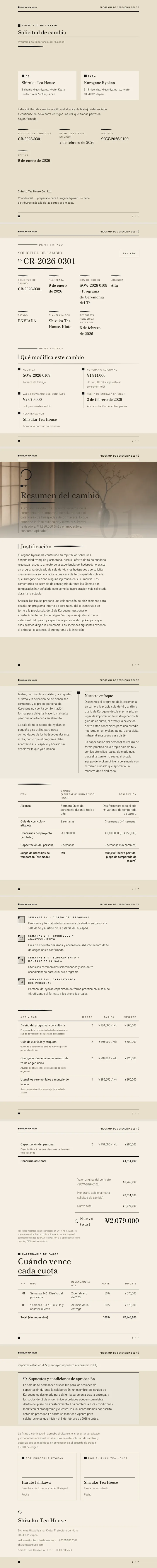 Minimalismo japonés — ejemplo completo generado por Waxe