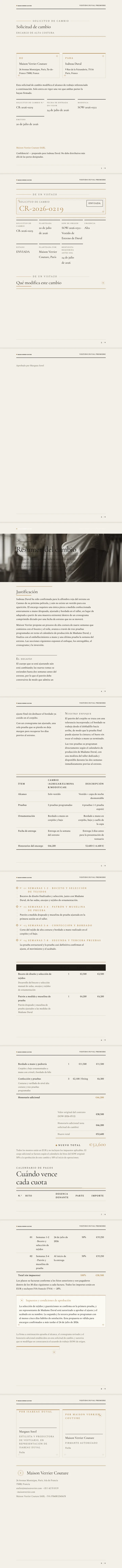 Lujo / Alta costura — ejemplo completo generado por Waxe