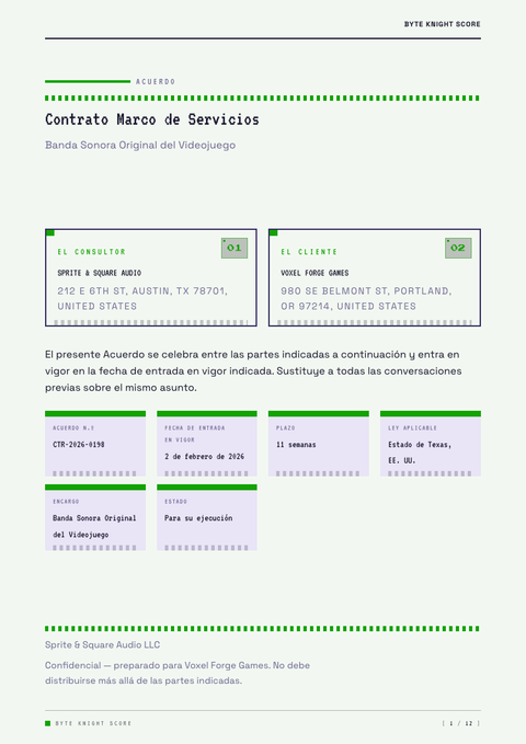 A finished contract rendered in a gaming y pop look