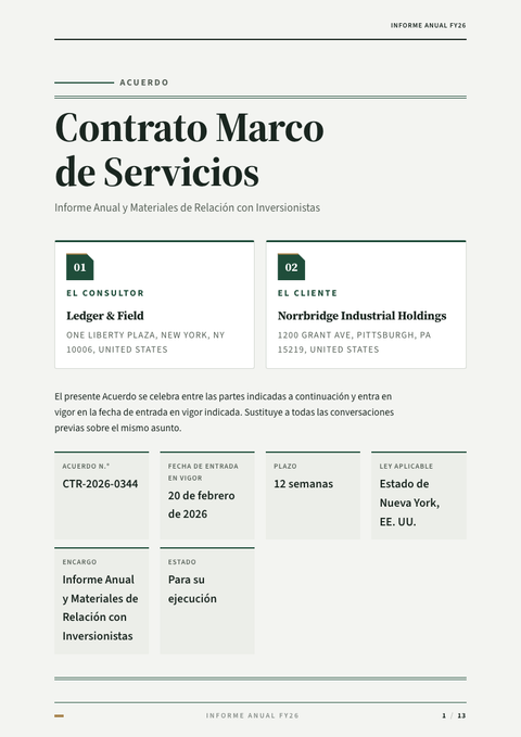 A finished contract rendered in a impreso look