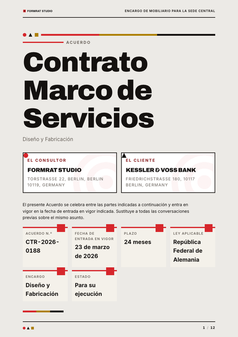 A finished contract rendered in a retro look