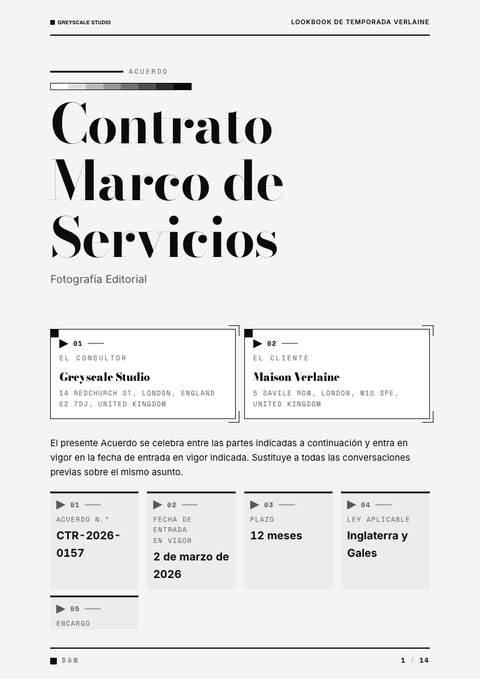 A finished contract rendered in a color look