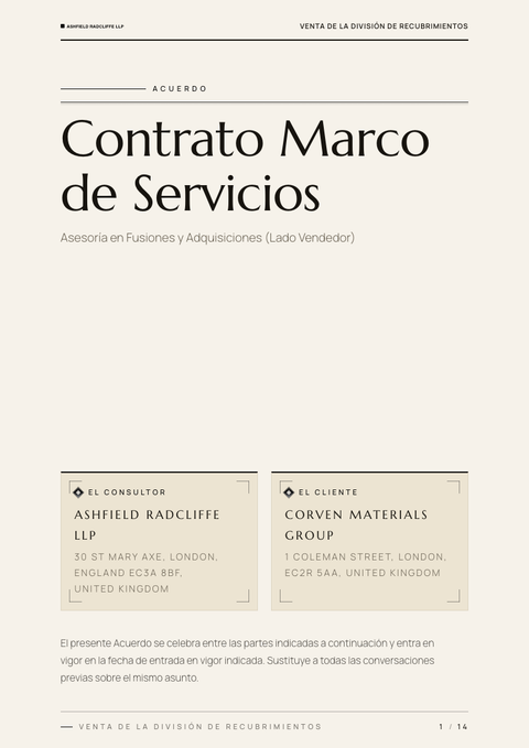 A finished contract rendered in a lujo look