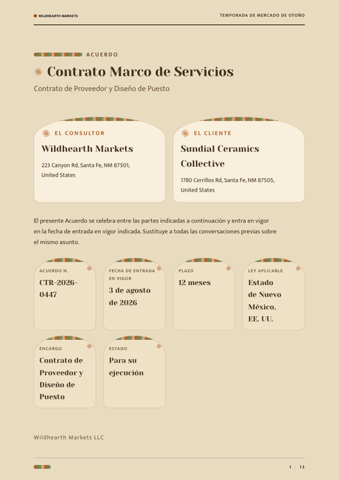 A finished contract rendered in a estilo de vida look