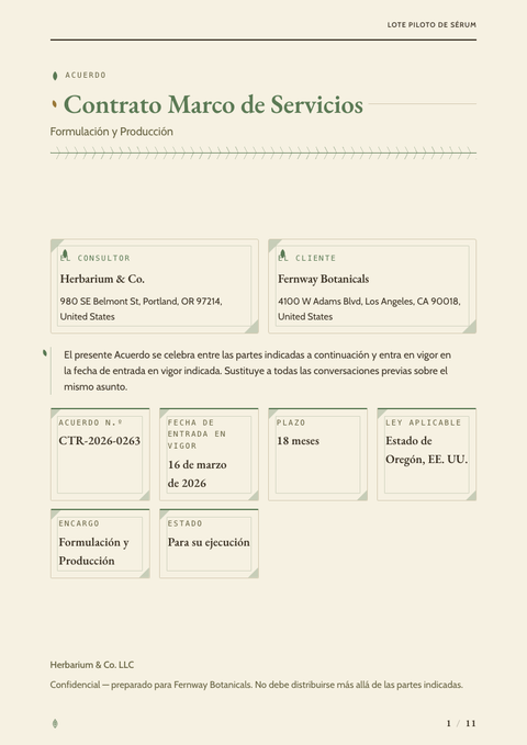 A finished contract rendered in a naturaleza look