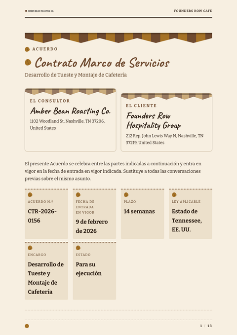 A finished contract rendered in a estilo de vida look