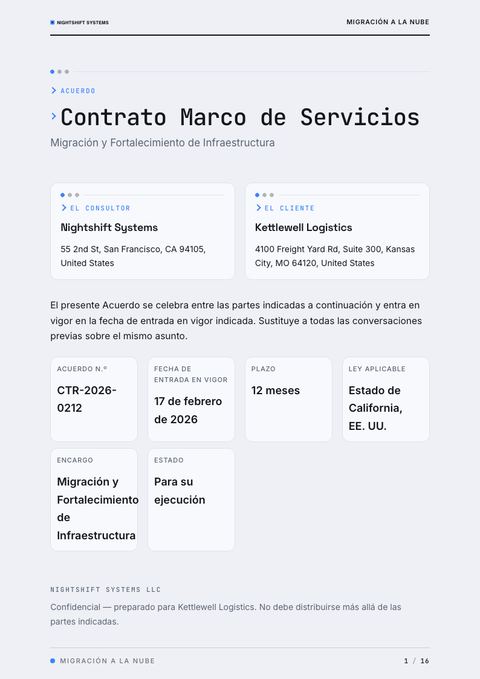 A finished contract rendered in a oscuro look