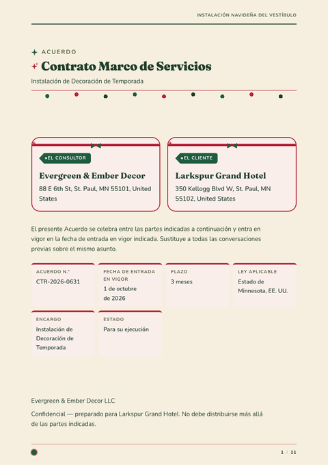 A finished contract rendered in a otros look