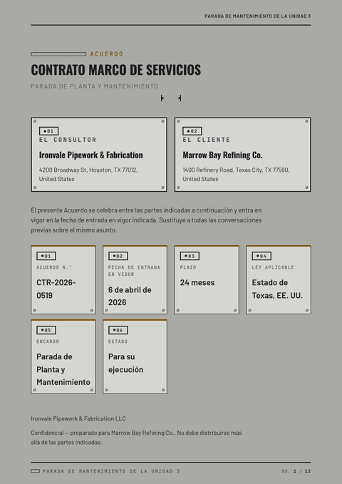 A finished contract rendered in a estilo de vida look