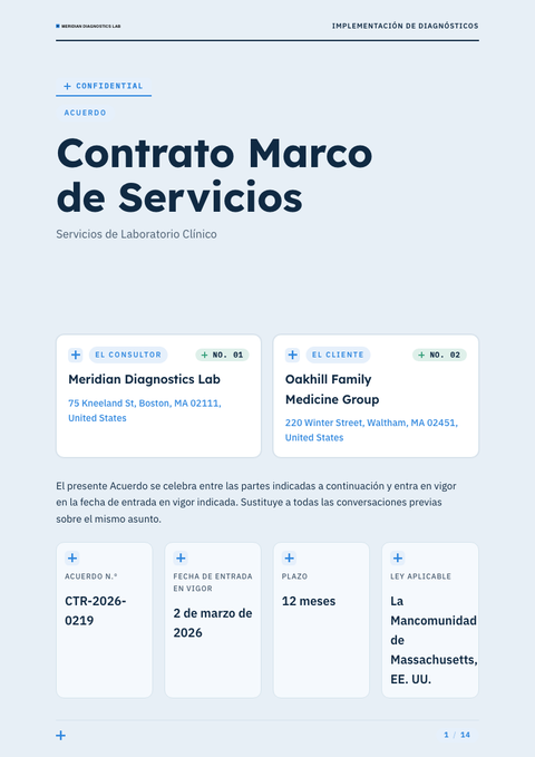 A finished contract rendered in a otros look