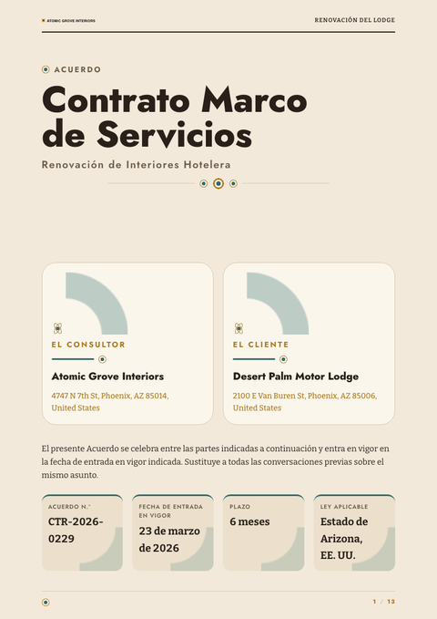 A finished contract rendered in a retro look