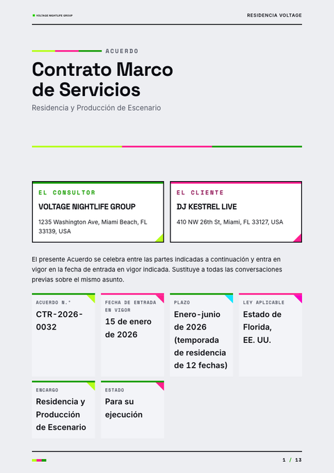 A finished contract rendered in a color look