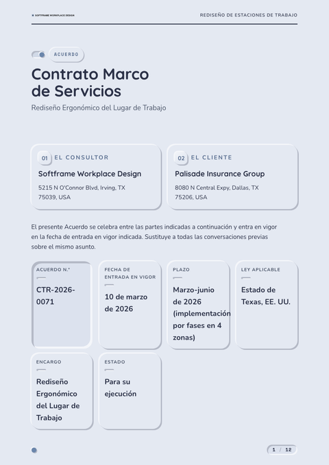 A finished contract rendered in a morfismo look
