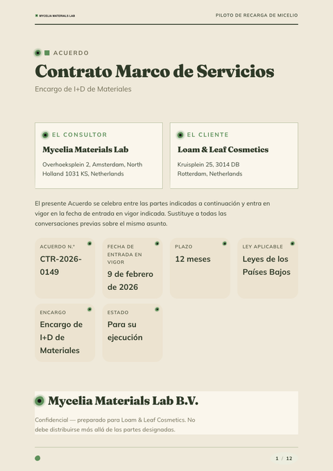 A finished contract rendered in a naturaleza look