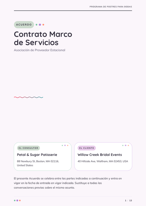 A finished contract rendered in a color look