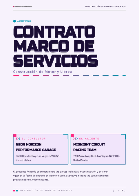 A finished contract rendered in a retro look