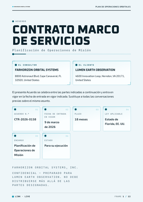 A finished contract rendered in a futurista look