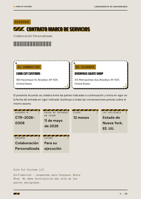 A finished contract rendered in a estilo de vida look