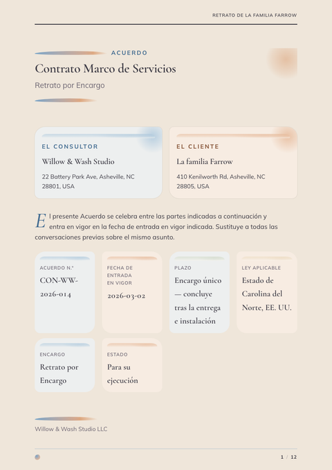 A finished contract rendered in a ilustrado look