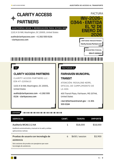 A finished invoice rendered in a color look