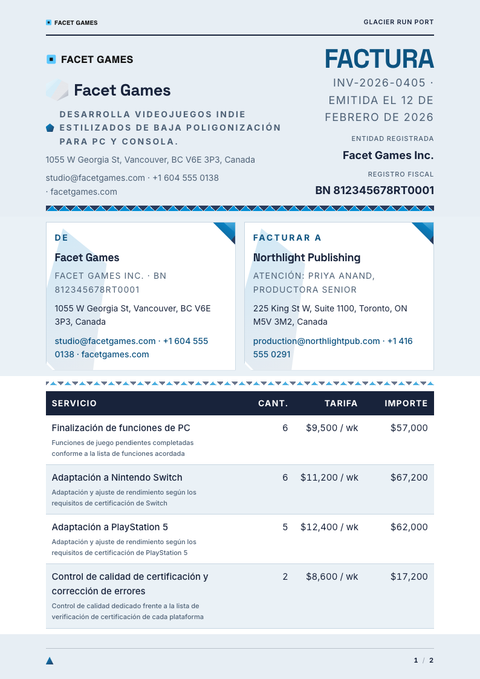 A finished invoice rendered in a 3d look