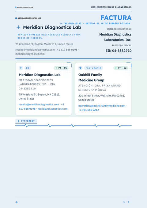 A finished invoice rendered in a otros look