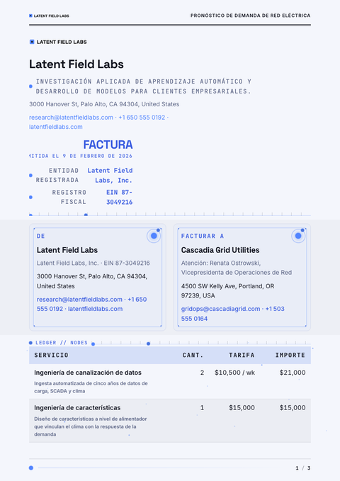 A finished invoice rendered in a movimiento look
