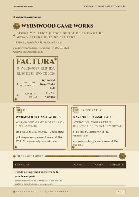 A finished invoice rendered in a gaming y pop look