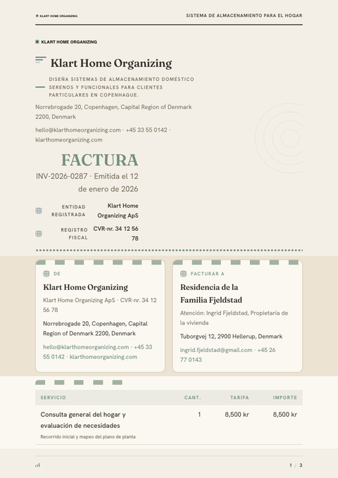 A finished invoice rendered in a cultural look