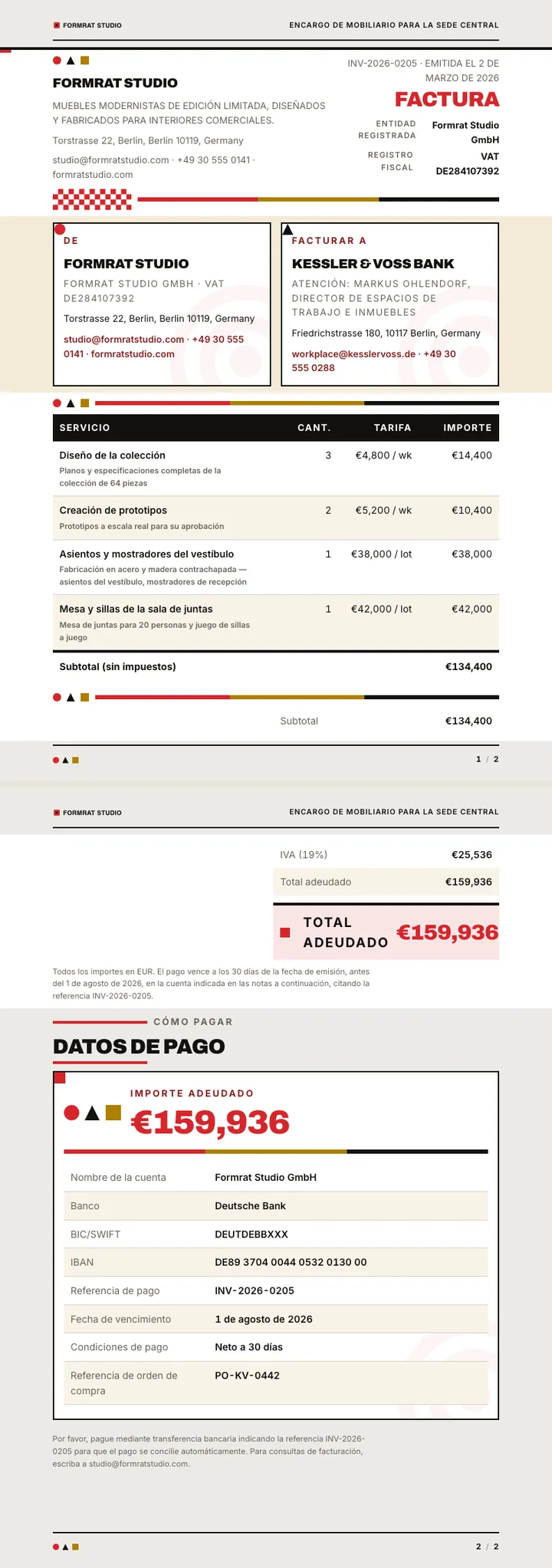 Bauhaus — ejemplo completo generado por Waxe
