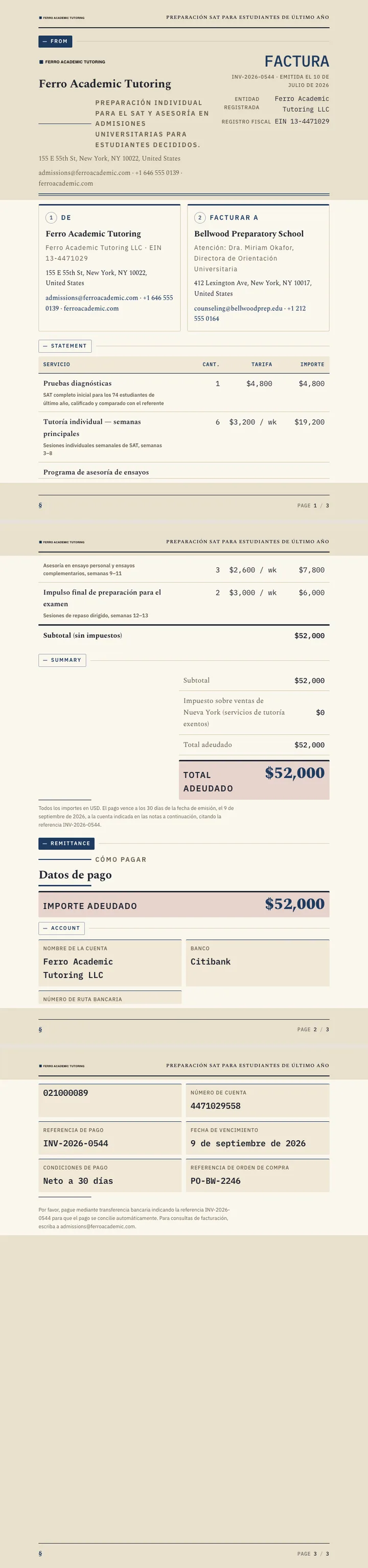 Educativo / Académico — ejemplo completo generado por Waxe