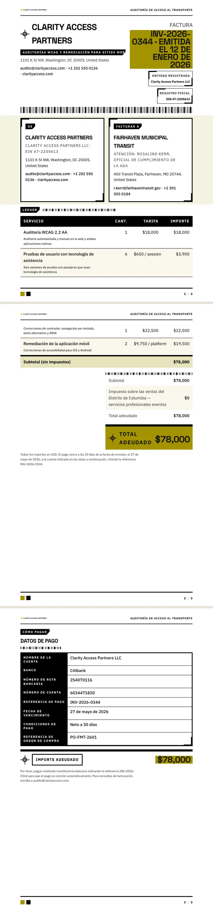 Alto contraste — ejemplo completo generado por Waxe