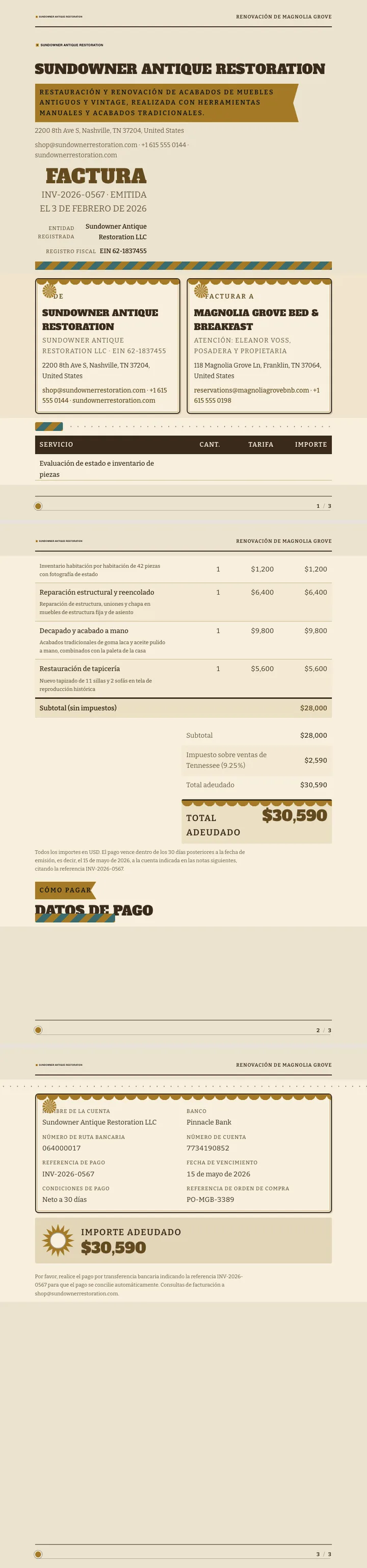 Retro / Vintage — ejemplo completo generado por Waxe